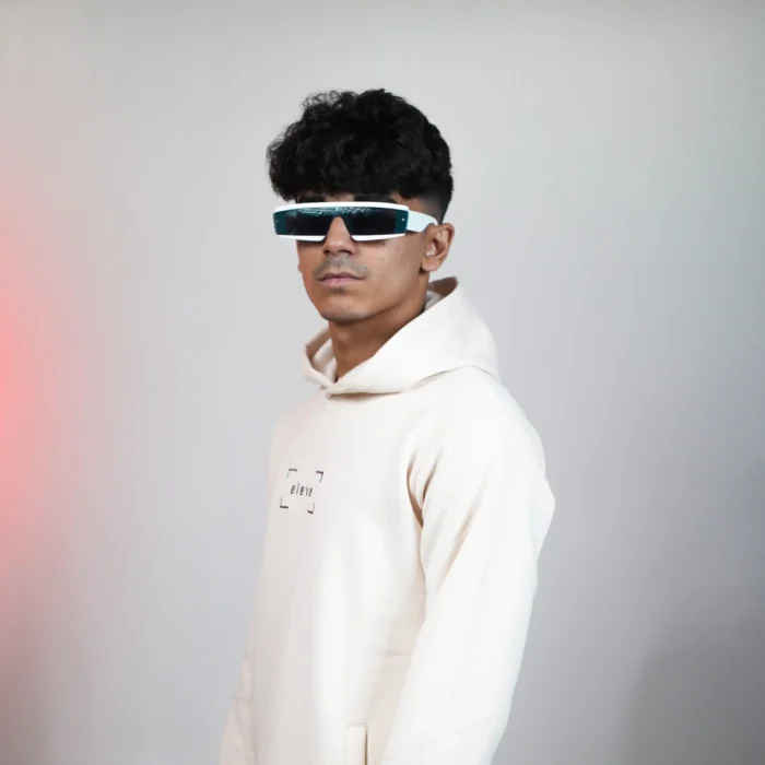 Ivory Embroidered Fleece Hoodie